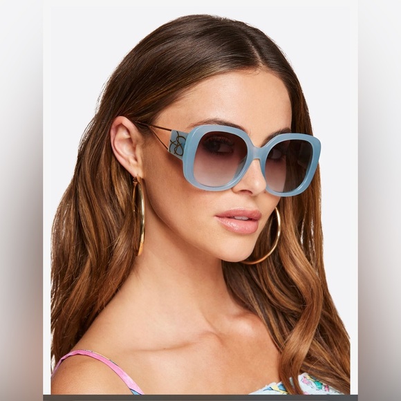 Jessica Simpson j6254 Oval Tortoise Open Metal Temple‎ oversized Sunglasses new